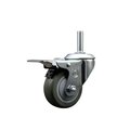 Service Caster 3 Inch Gray Polyurethane Wheel Swivel 34 Inch Threaded Stem Caster Total Lock Brake SCC SCC-TSTTL20S314-PPUB-34212